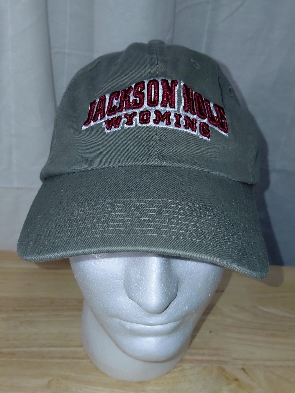 Jackson Hole Wyoming Embroidered Olive Baseball Cap